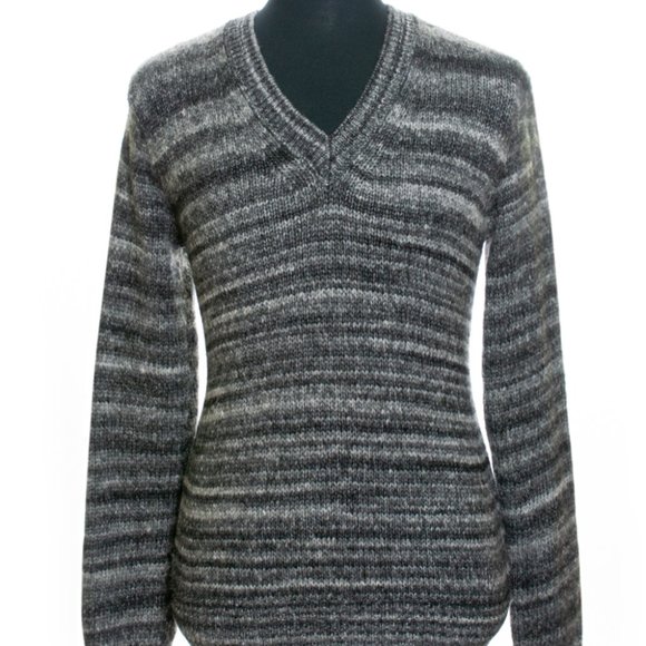 Blk Dnm Grey Mix V-Neck Sweater Medium - Picture 1 of 3